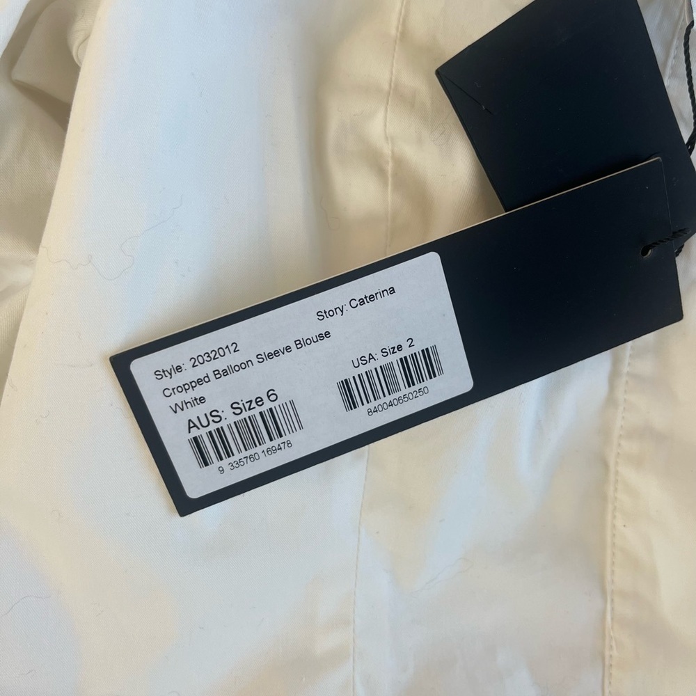 NWT Shona Joy Caterina cropped balloon sleeve size US2 - Picture 5 of 10